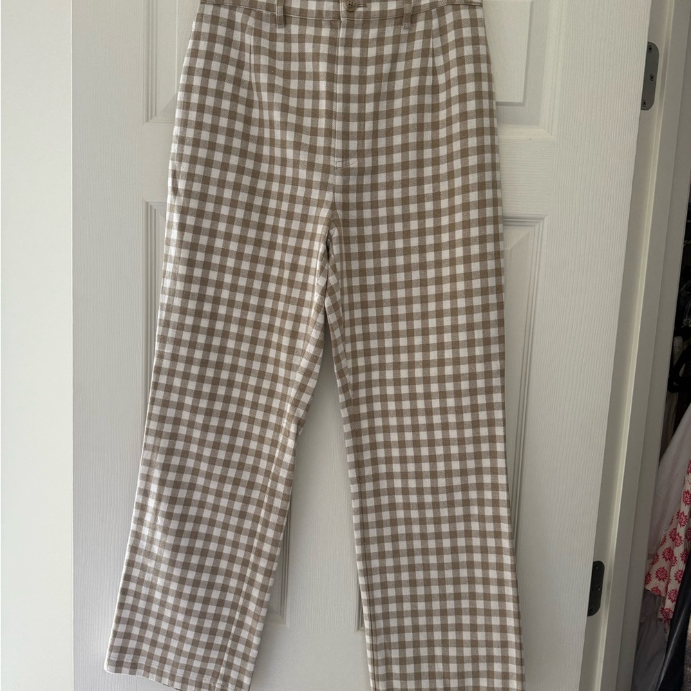 Reformation Brown / White Checkered Pant